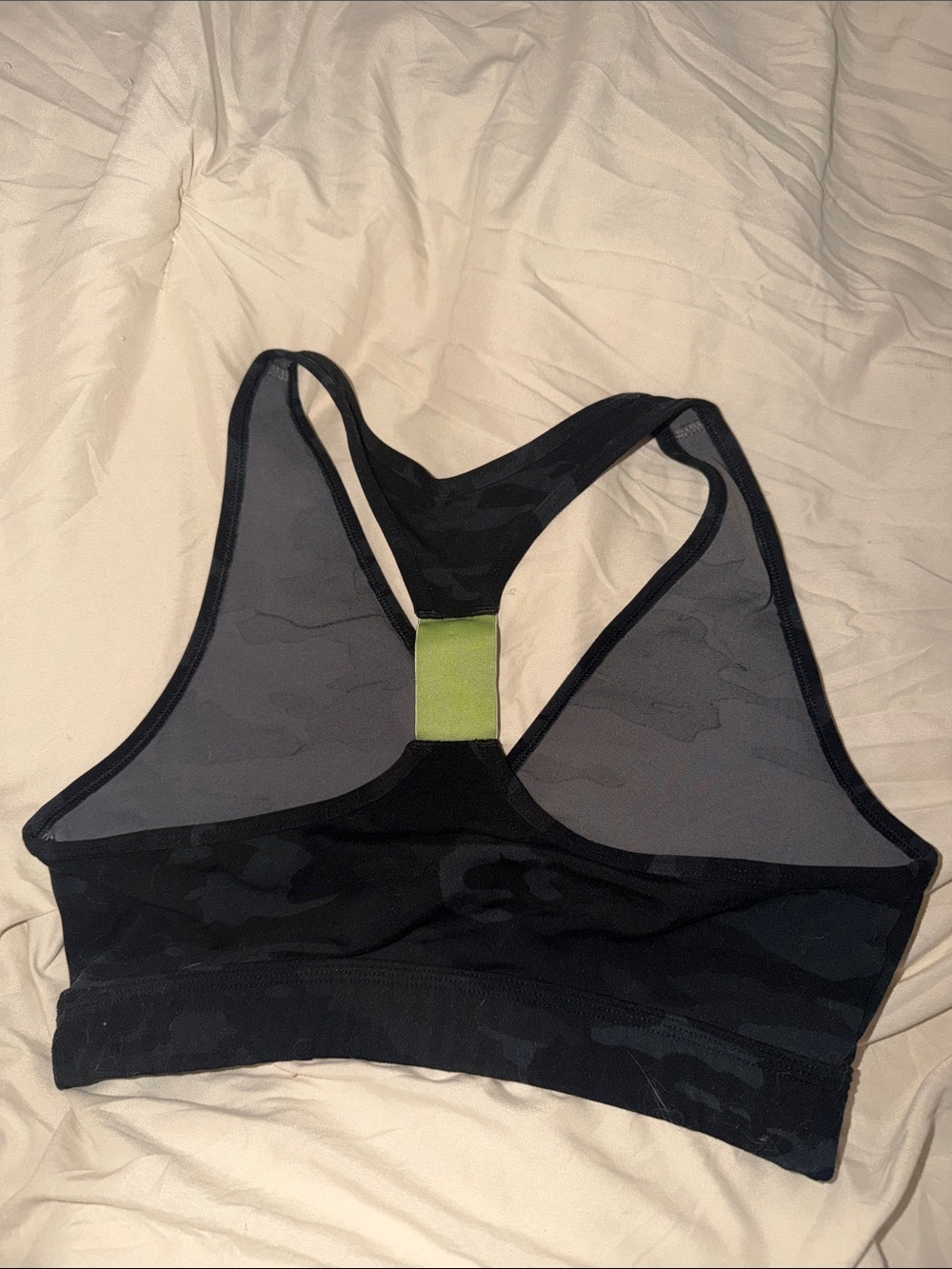 Alphalete Black Camo Sports Bra with Lime Accent - Picture 2 of 3